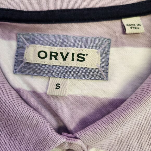 Orvis women's S Purple Striped Short Sleeve Pullover Polo 2182 - Picture 3 of 8